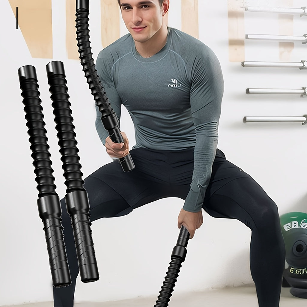 2pcs Stainless Steel Wireless Combat Training Stick - A Universal Strength And Muscle Exercise Fitness Tool With Strong Rebound Inertia, Suitable For Home Fitness