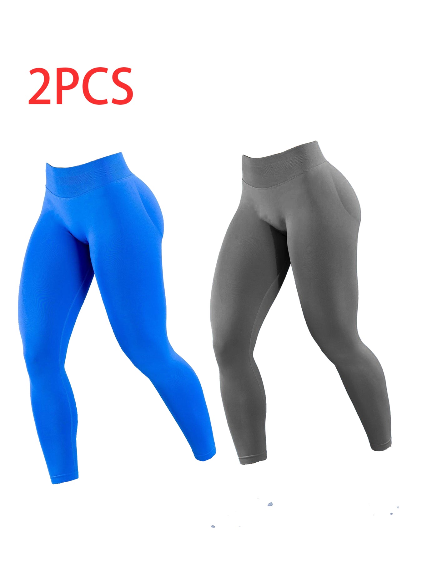 2pack Solid-color Yoga Exercise Leggings